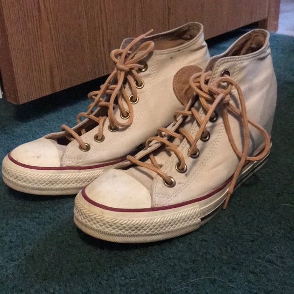 white wedge converse sneakers